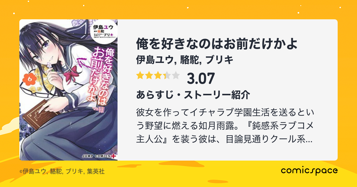 俺を好きなのはお前だけかよ 伊島ユウ のあらすじ 感想 評価 Comicspace コミックスペース 俺を好きなのはお前だけかよ 伊島ユウ のあらすじ 感想 評価 Comicspace コミックスペース